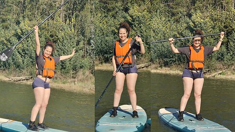 Stand up paddle at Embalse de la Luz in Valparaiso Chile