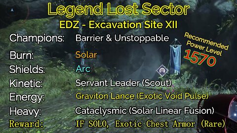 Destiny 2 Legend Lost Sector: EDZ - Excavation Site XII on my Warlock 11-18-22