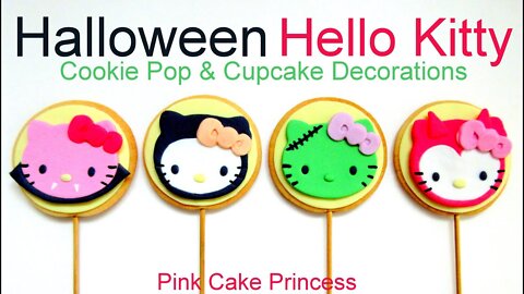 Halloween Hello Kitty Cookie Pops & Cupcake Toppers how to based on Hello Kitty Mystery Minis