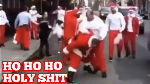 "Fighting Santa's" 'Santa Claus' Brawl Breaks Out In The Streets Of 'New York'