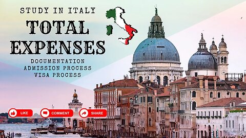 Total Expenses to Study in Italy | Expenditure | Admission | Visa Process #studyinitaly #studyabroad