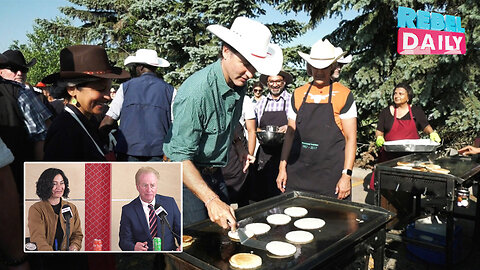 Trudeau fails flipping a pancake and dodges questions at Stampede