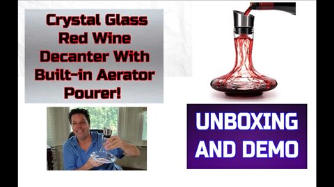 Beautiful Wine Decanter With Built in Aerator and Waterfall Bottleneck