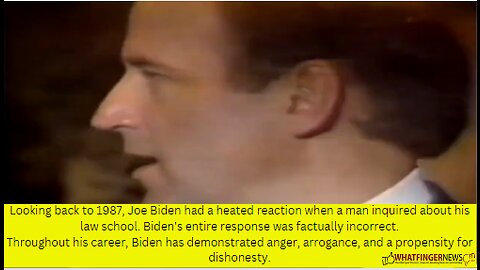 Looking back to 1987, Joe Biden had a heated reaction when a man inquired about his law school.