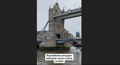 Royal Marines & A Giant Helicopter Swarm Central London Friday Morning