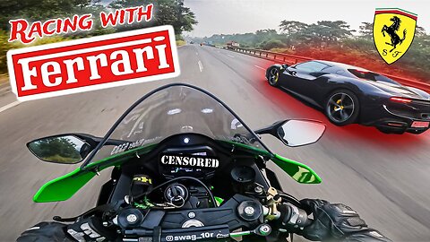 ZX10R VS FERRARI Drag Race😱|Ninja Zx10R Top Speed💚|Superbike Vs Supercar🔥|