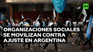 Plenario piquetero nacional en Argentina contra las políticas de ajuste promovidas por Milei