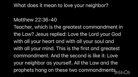 Love thy Neighbor & thy Enemy