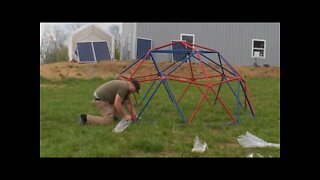 Putting together The lifetime climbing dome for the kids new play area
