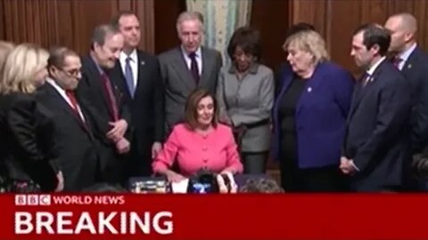 Pelosi Signs Articles Of Impeachment Then "Managers" March Them To The U.S. Senate!