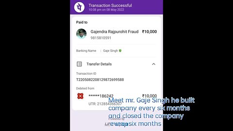 Mr. Gaje Singh Founder(MD) of Fast Growth Earn is a Fraud