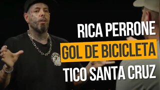 Rica Perrone faz gol de bicicleta em Tico Santa Cruz