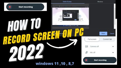How to record your screen on pc 2022 | Free No watermark
