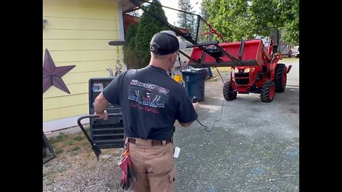 Lifting welder with Tractor Crane