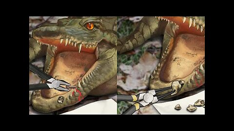 ASMR Animal Rescue Tooth extraction animation for crocodile