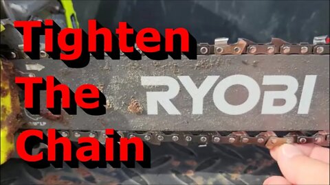 How to Tighten a Chainsaw Chain | Ryobi Chainsaw | Chain Blade Bar
