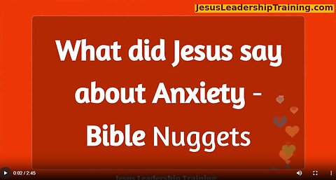 What did Jesus say about Anxiety ?