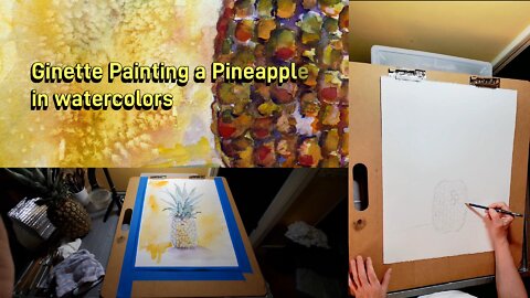Ginette Painting a Pineapple in Watercolors Tropical Delight