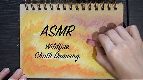 ASMR Chalk Drawing Purple Wildfire | Sketching and Paper Sounds | (No Talking)