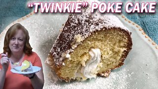 TWINKIE POKE CAKE RECIPE | Easy Bakery Cake Using Box Cake Mix