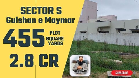 Corner Plot 455 Sq Yds Park Face - West Open - Map Approved - Sector S Gulshan-e-Maymar - 2.8 Crores