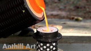 Casting a Foam Pumpkin with Molten Bronze for Halloween