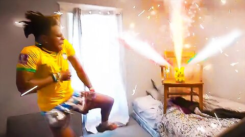 IshowSpeed Lights Fireworks In His Room Again *GONE WRONG*