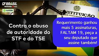 Requerimento ganhou mais 5 assinaturas, FALTAM 19, peça a seu deputado que assine também!