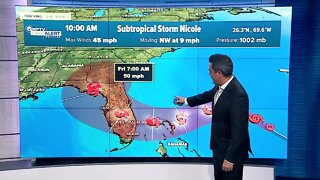 Subtropical Storm Nicole forecast, 11 a.m. on Nov. 7, 2022