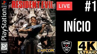LIVE - AO VIVO - Resident Evil 1 1996 PS1 INÍCIO Parte 1 4K 60fps PT BR #residentevil1 #re1