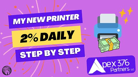 APEX 376 PARTNERS LIVE DEPOSIT AND STEP BY STEP INSTRUCTIONS WITH 2% DAILY REWARDS - PRINTER