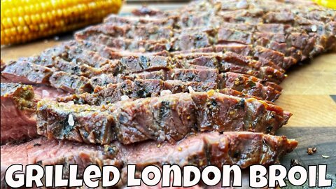 Easy Marinated Grilled London Broil Recipe on the Pit Barrel Cooker