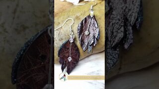 RESPECTED, 1 inch, luxury leather feather earrings