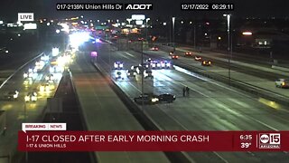 Multi-vehicle crash closes I-17 northbound at Union Hills