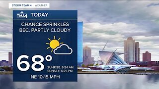 Southeast Wisconsin weather: Chance of sprinkles early Tuesday, then becoming partly cloudy