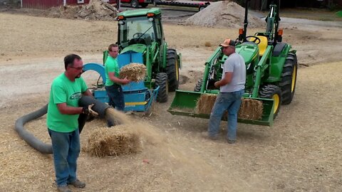 STRAW CHOPPER/BLOWER MAKES QUICK WORK AFTER SEEDING HUGE LOT!