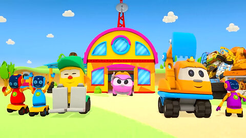 Full episodes of Car cartoons & Leo the Truck. Learn shapes with toy street vehicles for kids.