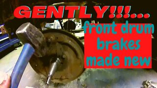 Front Drum Brakes, How To... Dodge Fargo 1968 gets new shoes