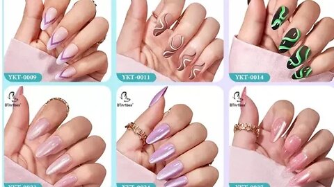 Nails With Acrylic Tips Artificial Full Curved Design Matte False Nails French Style Press On Nails