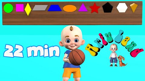 Learn colors and shapes (basketball) | + More Ariu Land Nursery Rhymes & Kids Songs