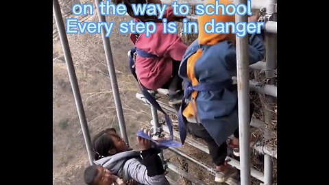 On the way to school/ Every step is in danger