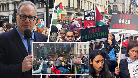 'Turn if off now!': Protester interrupts coverage of pro-Hamas rally in London