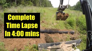 Installing ATV/UTV trail culvert pipe Time lapse! Southern Illinois land management.