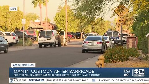Man in custody after barricade and shooting involving officers in Phoenix