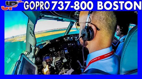 Boeing 737 Landing at BOSTON | GoPro Flight Deck View