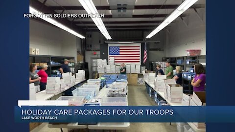 Holiday care packages sent to American troops overseas