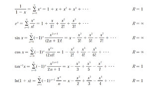 Review Question 11: Table of Maclaurin Series