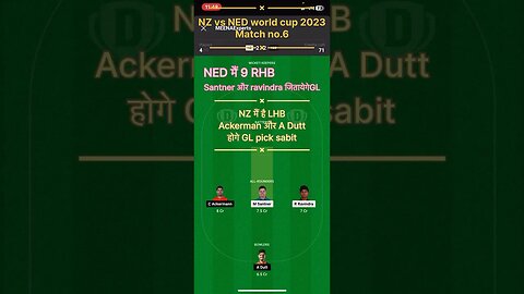 NZ vs NED dream11 prediction, dream11 team today match #cric11forecast #dream11team