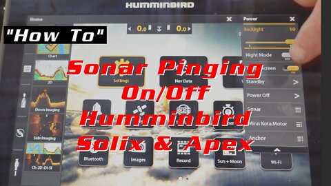 Sonar Pinging On and Off for Humminbird Solix and Apex