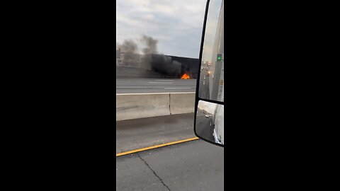 Trailer Fire On Highway 401 Toronto